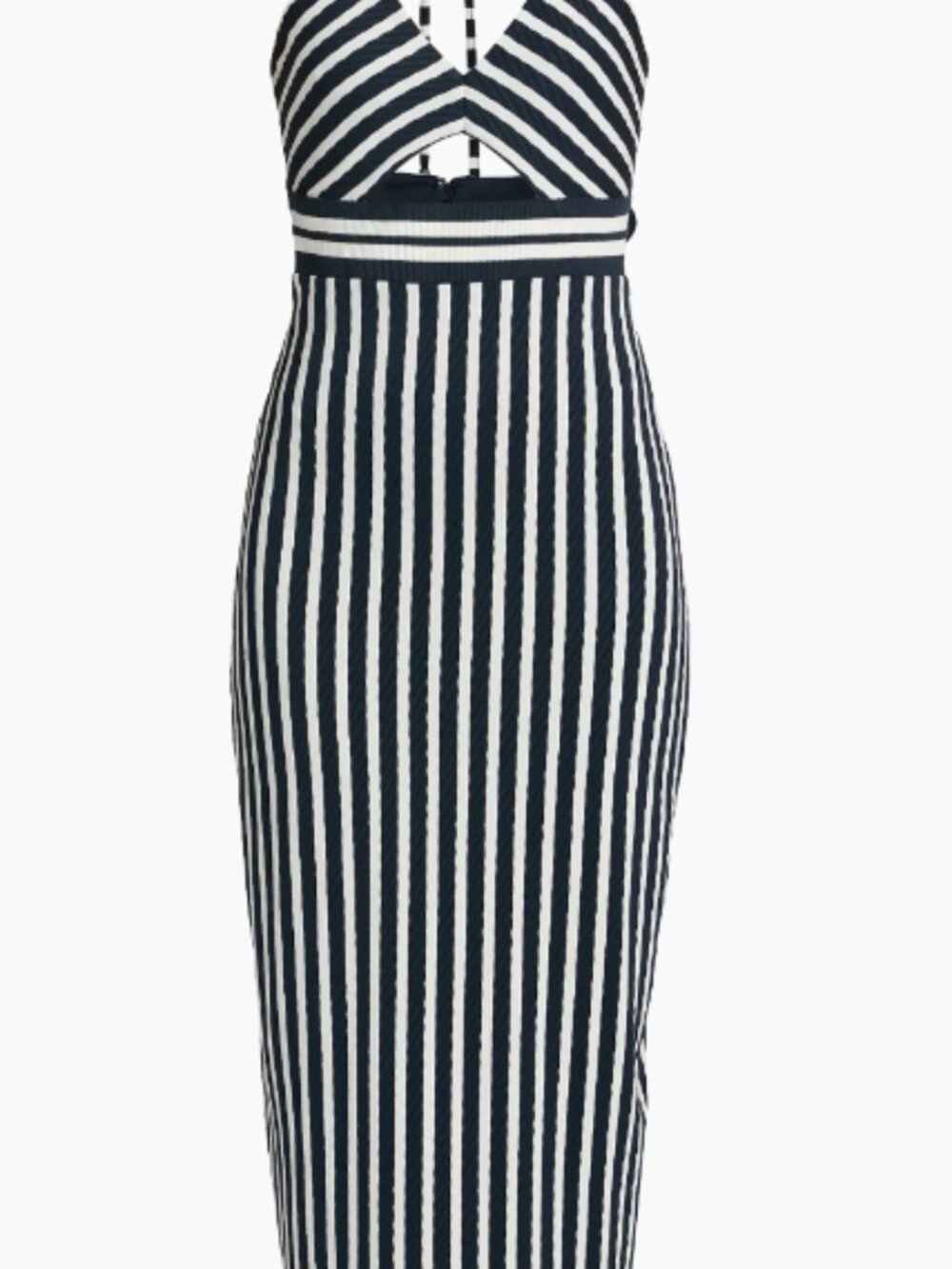 Ramy Brook Stevie Halterneck Striped Midi-Dress Small - Picture 2 of 10